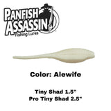 1.5” Tiny Shad and 2” Tiny Shad Pro 15 count soft baits