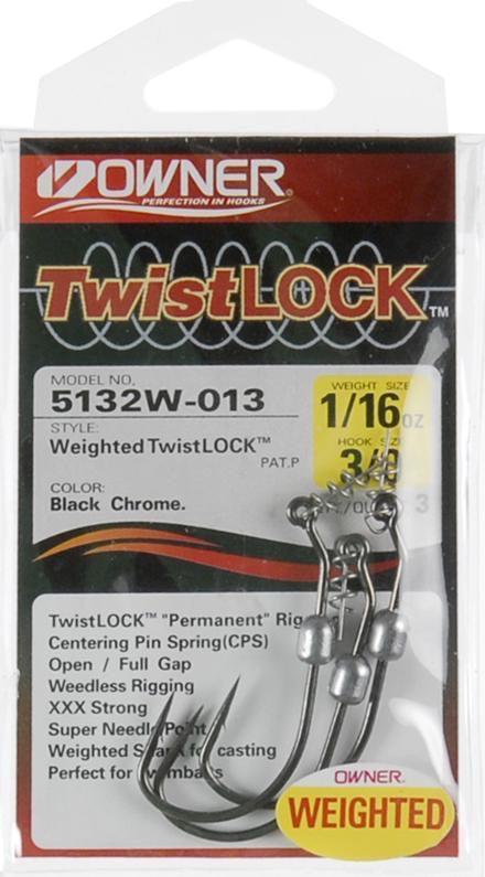Owner® TwistLOCK™ weighted shank hook 3 pack – Rebel Fishing Alliance