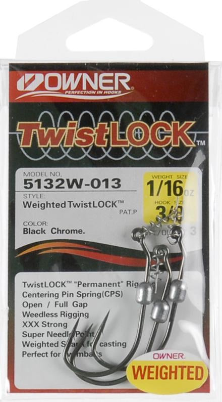 3/0 weighted hook Owner® TwistLOCK™ weighted shank hook 3 pack – Rebel Fishing Alliance