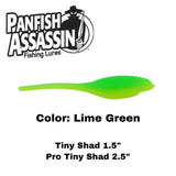 1.5” Tiny Shad and 2” Tiny Shad Pro 15 count soft baits