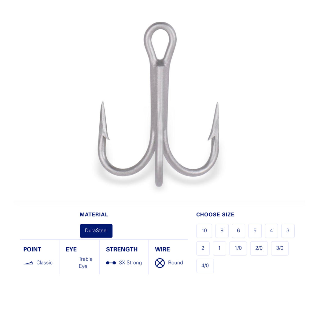 Mustad TREBLE HOOK - 3X STRONG Rebel Fishing Alliance Mustad TREBLE HOOK - 3X STRONG Rebel Fishing Alliance