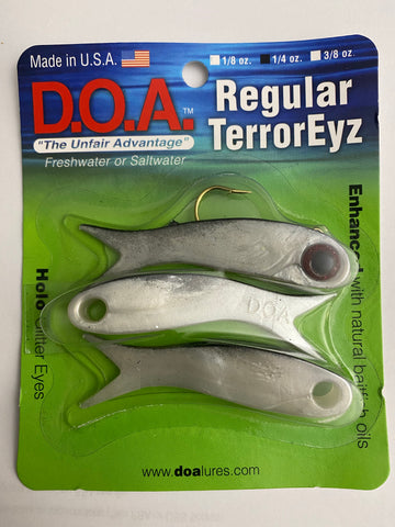 doa terroreyz fishing lure Lures Clear / Red Glitter is legendary among Saltwater anglers D.O.A Terroryz 1/4oz 3 Rigged