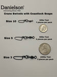 Brass Crane Swivels with Coastlock Snap - Black