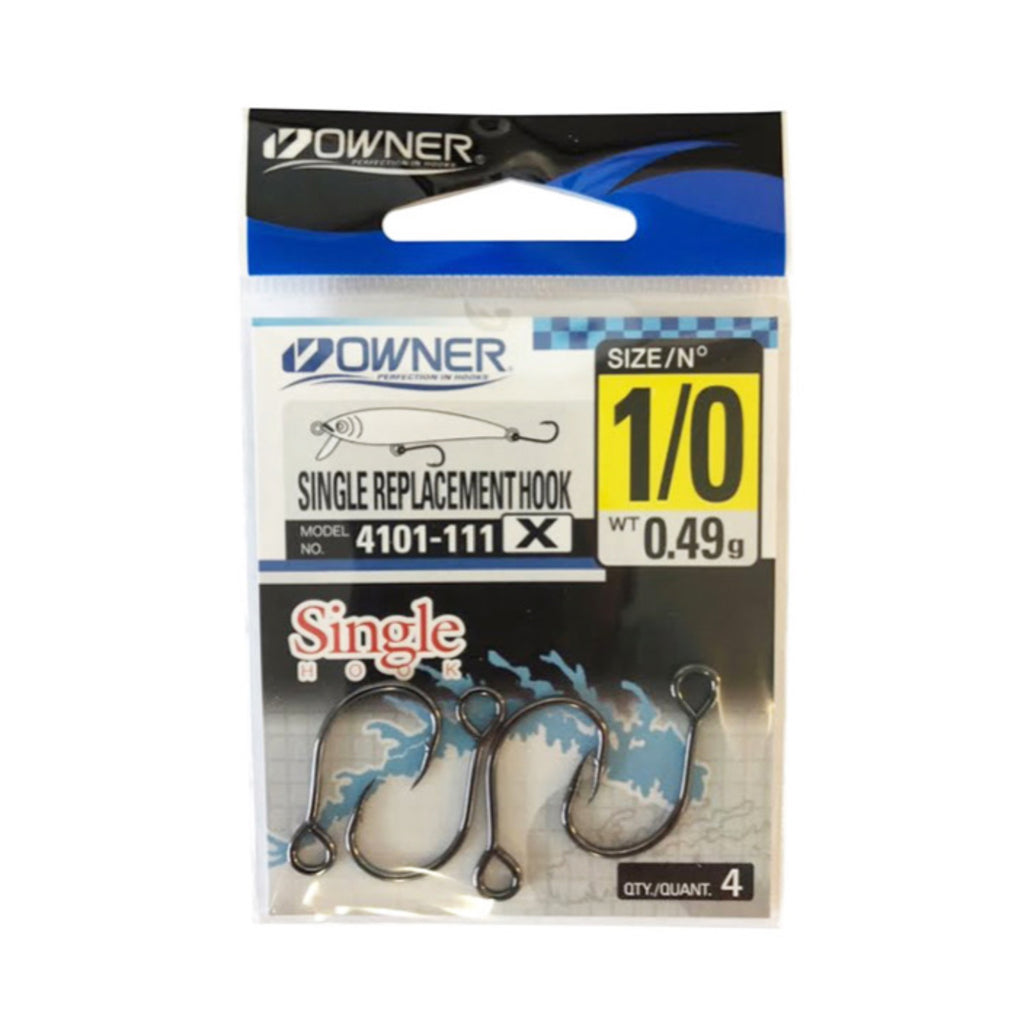 Owner 4102 Single Replacement Hook XXX-Strong Size 9/0 Jagged Tooth Tackle