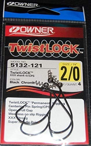 Owner Twistlock Hook Strong 2/0 - Lure Fishing for Bass