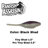 1.5” Tiny Shad and 2” Tiny Shad Pro 15 count soft baits