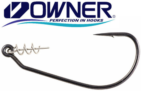 2x fish hooks with twist lock Swim Bait Hook 10/0 Hook & Lock, 2 Sizes Baits can be permanently secured by inserting the pin in the center of the nose of a soft plastic Owner Weighted Twistlock 4/0