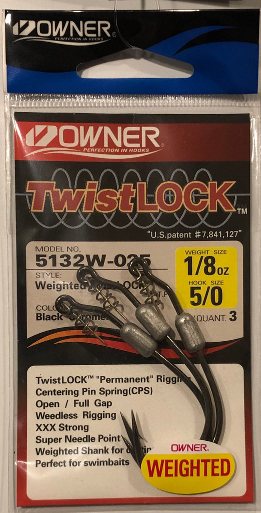 Owner® TwistLOCK™ weighted shank hook 3 pack – Rebel Fishing Alliance
