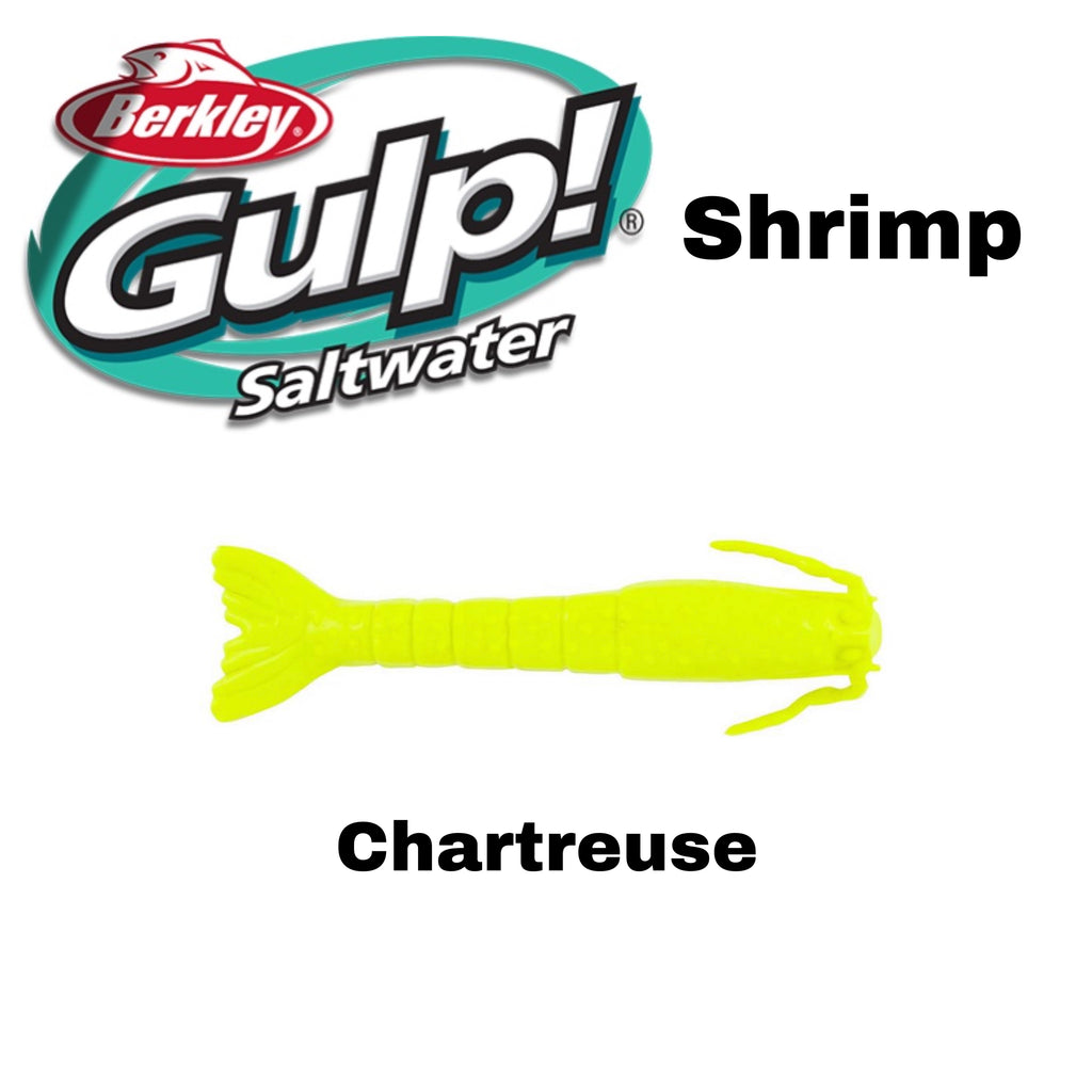 Berkley Gulp! Saltwater Ghost Shrimp Soft Baits - Size: 5 - Color:  Chartreuse Belly - Q'ty: 7pk